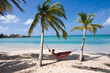 carribean - Man between two Palms in a Hammock - Martinique