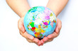 globe in hands