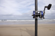Fishing rod on beach