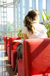 alone woman sitting in cafe