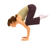 sportswoman keeping balance