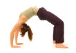 sportswoman making bridge