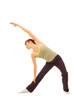 sportswoman stretch herself