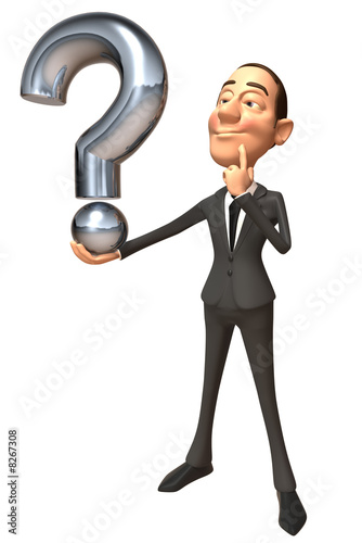 Businessman avec une question