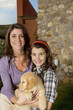 Mother and Daughter Portrait with puppy