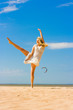 dancing on a beach