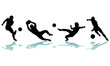 Vector: 4 silhouettes football soccer player 2 4 silhouettes football soccer player 2