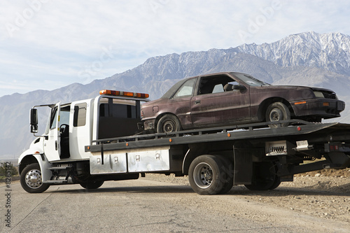 Photo: Broken car on tow truck Broken car on tow truck
