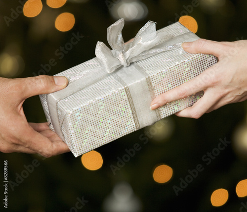 Photo: A present being exchanged A present being exchanged