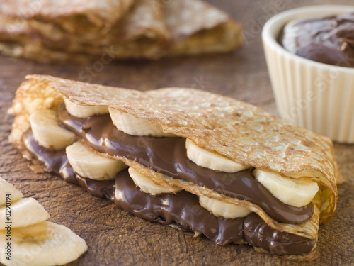 Photo: Crepes filled with Banana and Chocolate Hazelnut Spread Crepes filled with Banana and Chocolate Hazelnut Spread