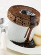 canvas print picture Chocolate Souffle with Chocolate sauce