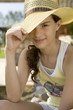 Portrait of young girl in hat