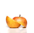 red apple cut in two parts
