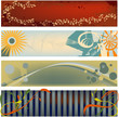 Illustration: Four modern adbstract banners in popular color schemes. Four modern adbstract banners in popular color schemes.