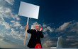 Man Holding Sign
