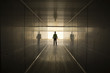 Male dock worker standing in a cargo container