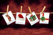 Holiday Christmas Images: Santa Hat, Gifts and Child