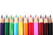 Colour pencils on white background Colour pencils on white background