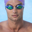 A young man in a swimming pool