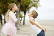 Two children on a beach