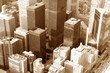 busy city of business and commerce  with sky scrapers