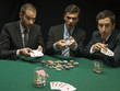 Upset men playing poker