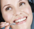 A young woman wearing an audio headset