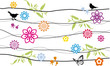 floral background design with birds