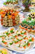 Catering buffet style - different light snack and sandwiches   