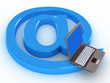 Black notebook and symbol Internet, Еmail