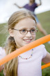 A young girl playing