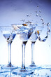 Splash martini on blue Splash martini on blue
