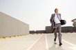 A businessman running