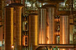 Chemical production facility at night