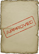 An old sheet of paper with a stamp