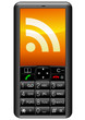 Flux RSS sur son téléphone portable (détouré)