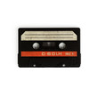 old audio cassette isolated on white