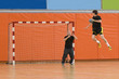 handball player jumping with the ball