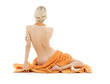 beautiful lady with orange towels