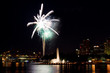 Fireworks exploding over city of Pittsburgh