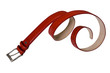 convolute red belt with buckle convolute red belt with buckle