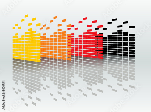 Vector: vector equalizer bars with reflection vector equalizer bars with reflection