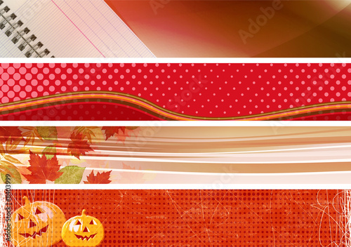 Illustration : bannières automne bannières automne