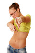 Young female pointing at you. Hands in focus Young female pointing at you. Hands in focus
