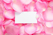 Photo: Blank card with rose petals Blank card with rose petals