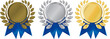 laurel wreath with Gold Silver and Bronze Medals