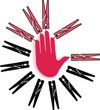 main pincée