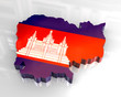 3d flag map of cambodia 3d flag map of cambodia