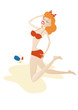 strand frau cartoon strand frau cartoon