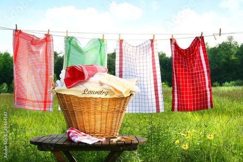 Photo: Towels drying on the clothesline Towels drying on the clothesline